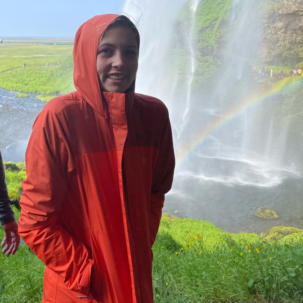 2 Jackets!  REI Women's Orange Puffer & Rain Jacket Set. Worn once in Iceland!